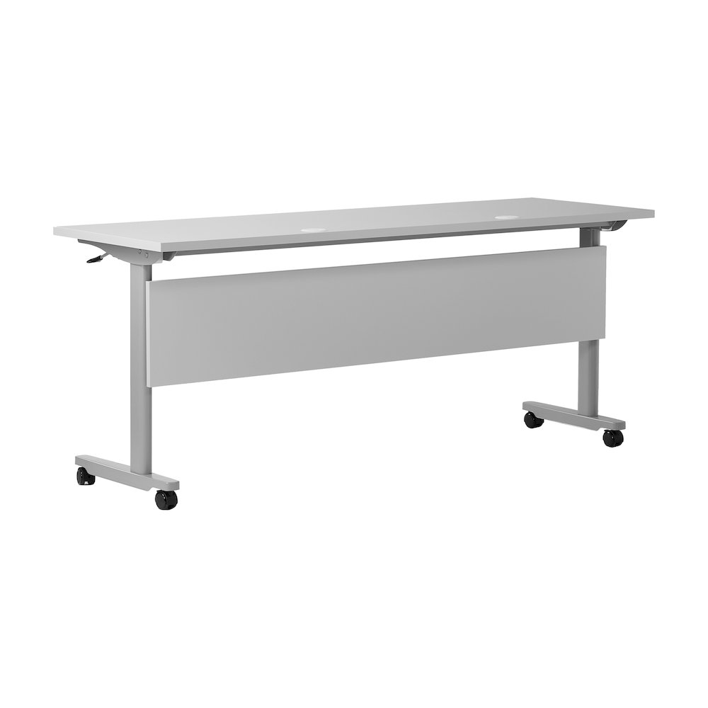 72" x 24" Nesting Flip Training Table with T-Legs, Modesty Panel, Gray Tabletop. Picture 16