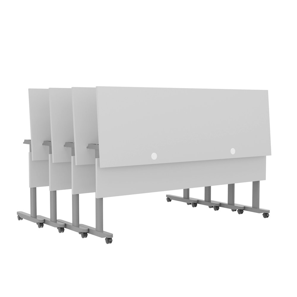 72" x 24" Nesting Flip Training Table with T-Legs, Modesty Panel, Gray Tabletop. Picture 17
