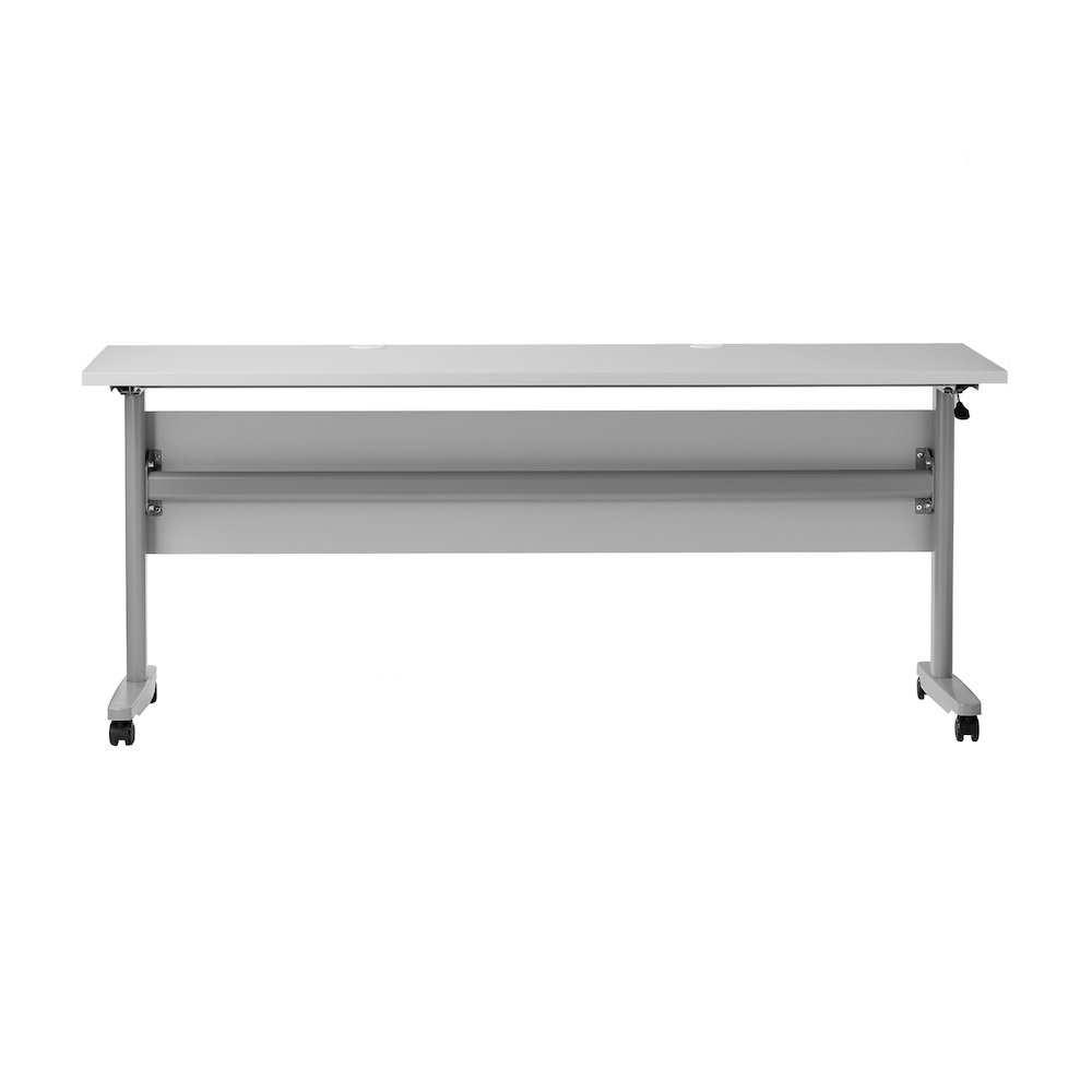 72" x 24" Nesting Flip Training Table with T-Legs, Modesty Panel, Gray Tabletop. Picture 11