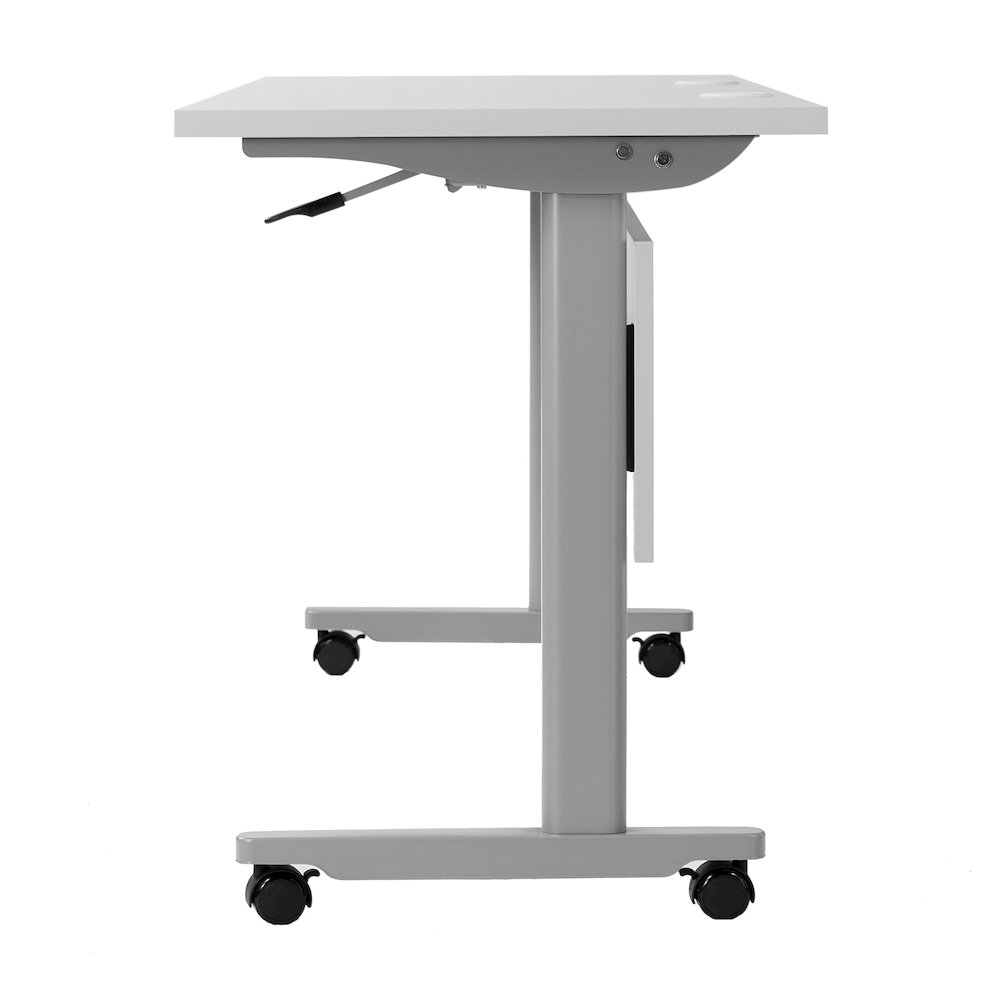 72" x 24" Nesting Flip Training Table with T-Legs, Modesty Panel, Gray Tabletop. Picture 10