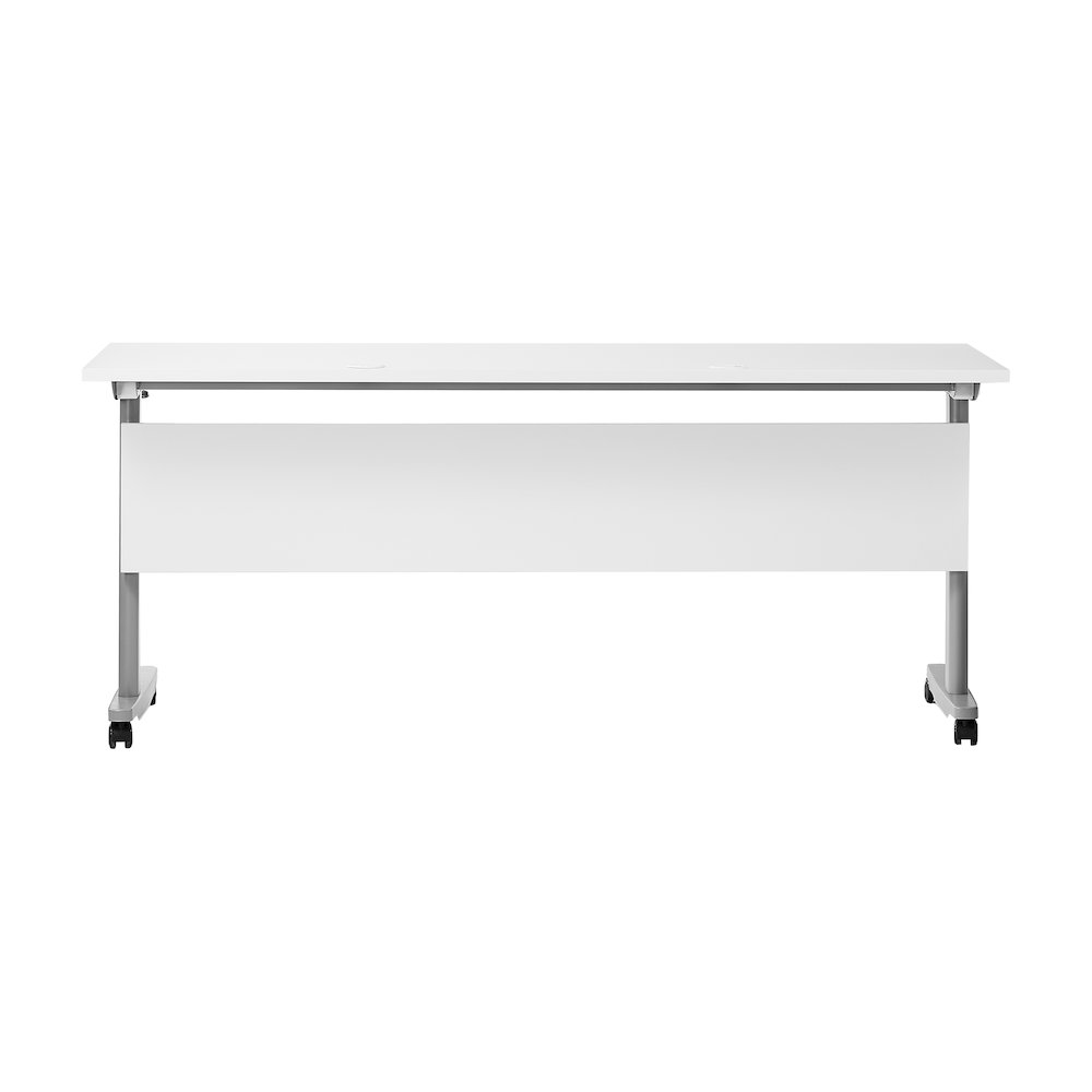 72" x 24" Nesting Flip Training Table with T-Legs, Modesty Panel, White Tabletop. Picture 8