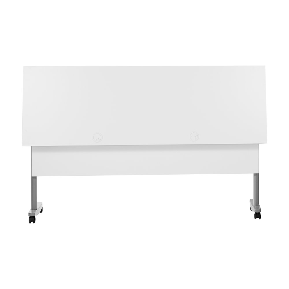 72" x 24" Nesting Flip Training Table with T-Legs, Modesty Panel, White Tabletop. Picture 12
