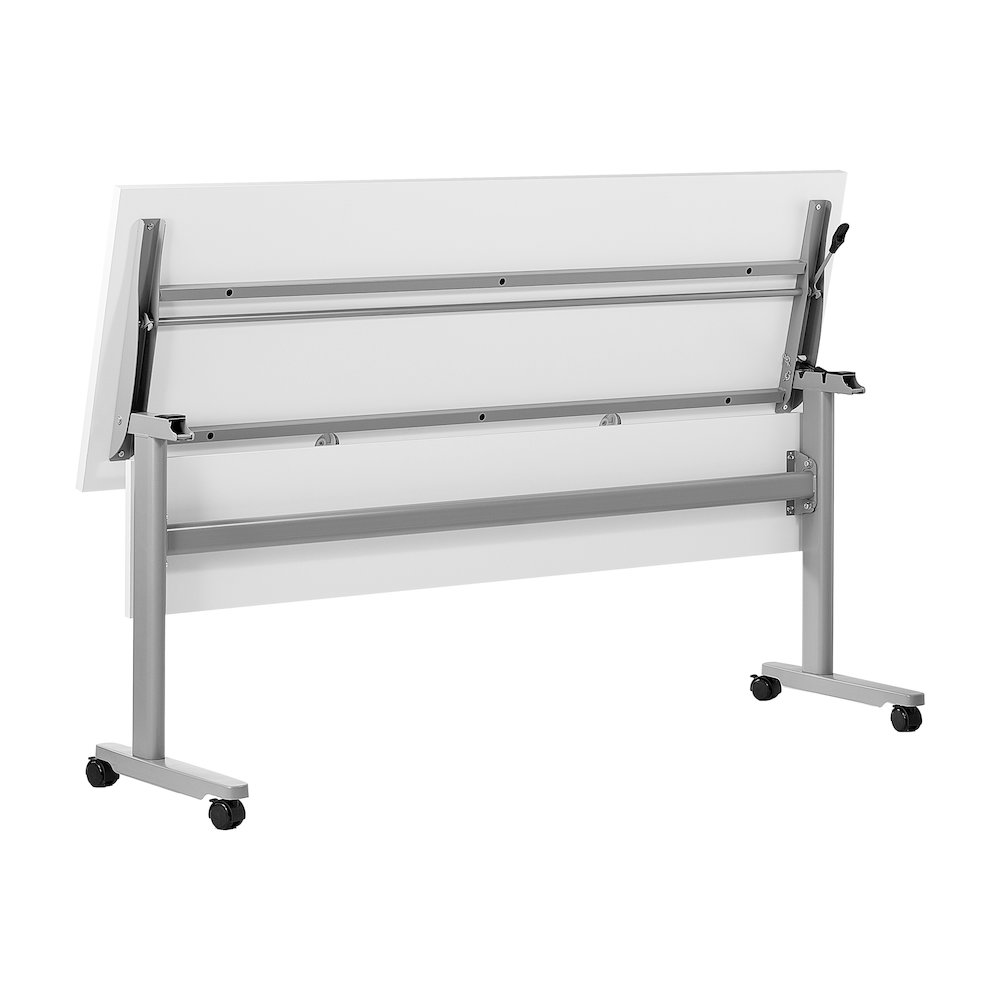 72" x 24" Nesting Flip Training Table with T-Legs, Modesty Panel, White Tabletop. Picture 13