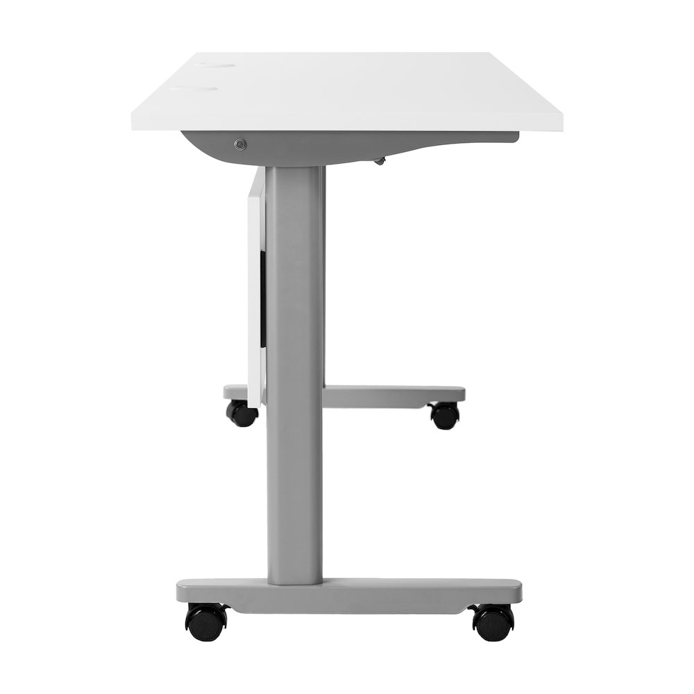 72" x 24" Nesting Flip Training Table with T-Legs, Modesty Panel, White Tabletop. Picture 10