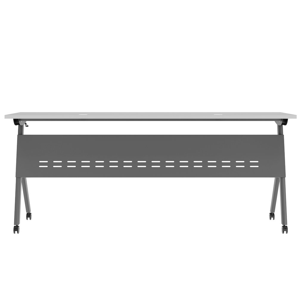 72" x 24" Nesting Flip Training Table with Y-Legs, Modesty Panel, Gray Tabletop. Picture 8