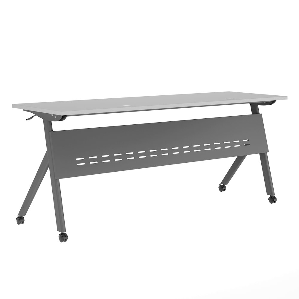 72" x 24" Nesting Flip Training Table with Y-Legs, Modesty Panel, Gray Tabletop. Picture 16