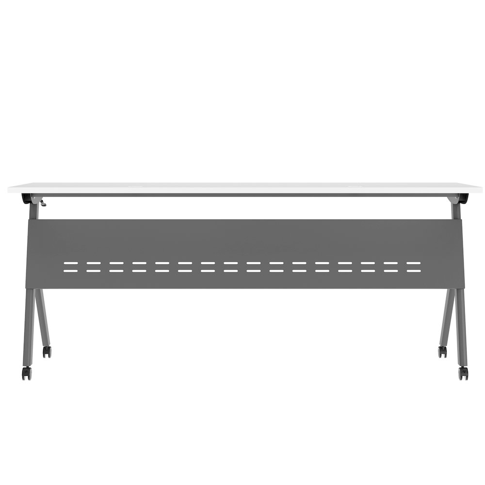 72" x 24" Nesting Flip Training Table with Y-Legs, Modesty Panel, White Tabletop. Picture 8