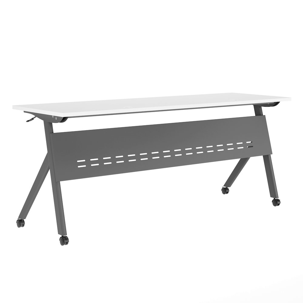 72" x 24" Nesting Flip Training Table with Y-Legs, Modesty Panel, White Tabletop. Picture 16