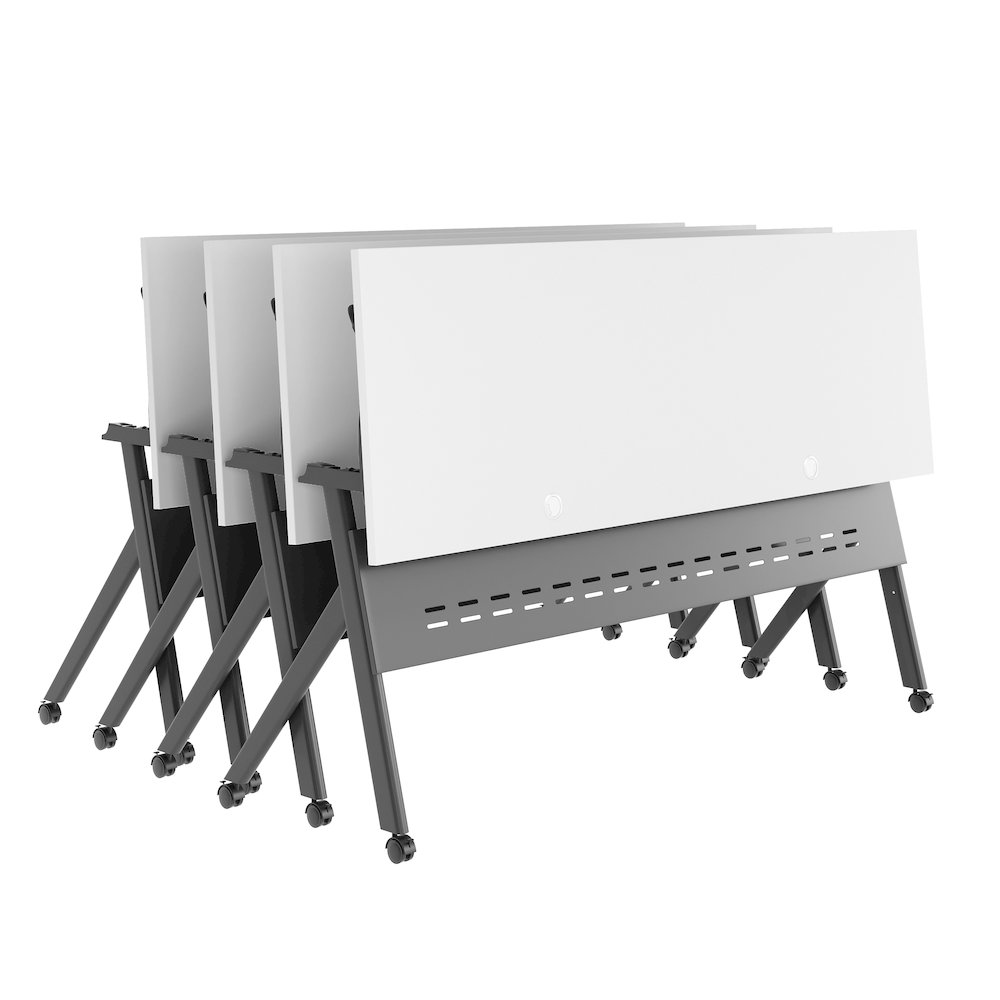 72" x 24" Nesting Flip Training Table with Y-Legs, Modesty Panel, White Tabletop. Picture 17