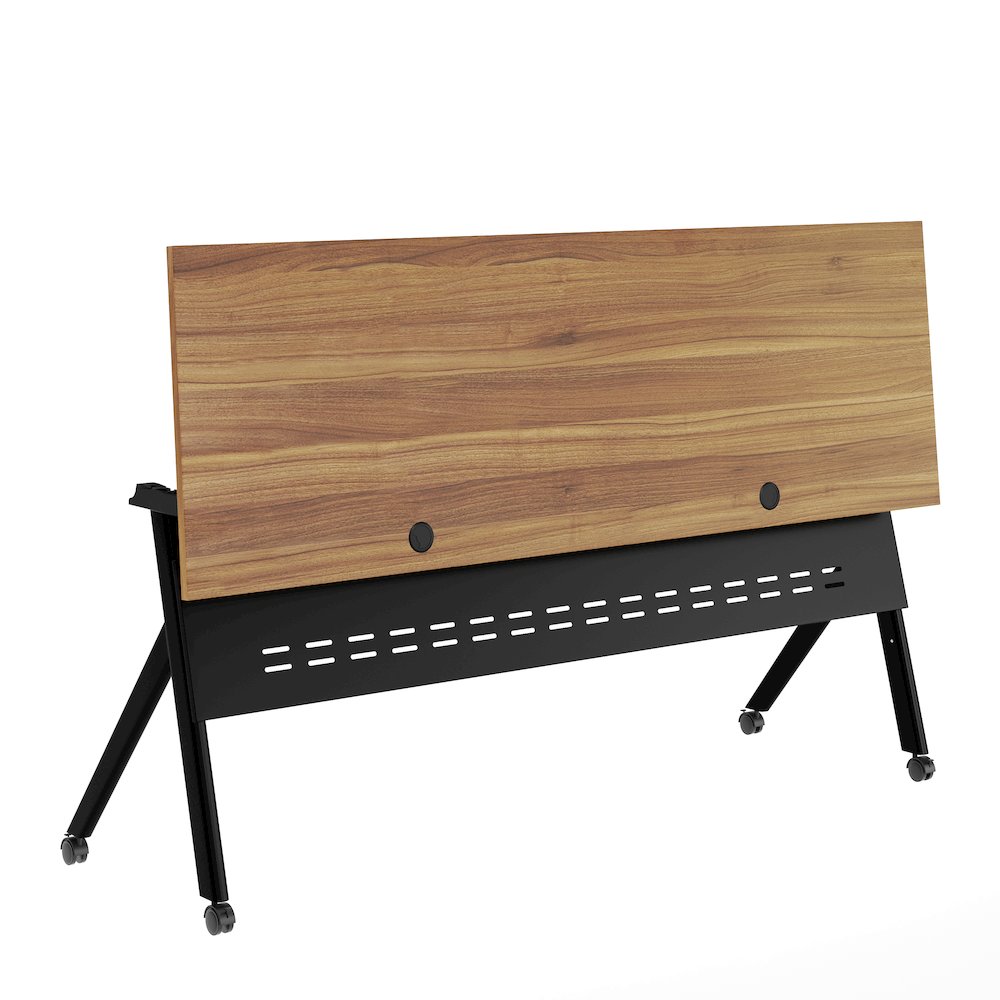72"x 24" Nesting Flip Training Table with Y-Legs, Modesty Panel, Walnut Tabletop. Picture 9