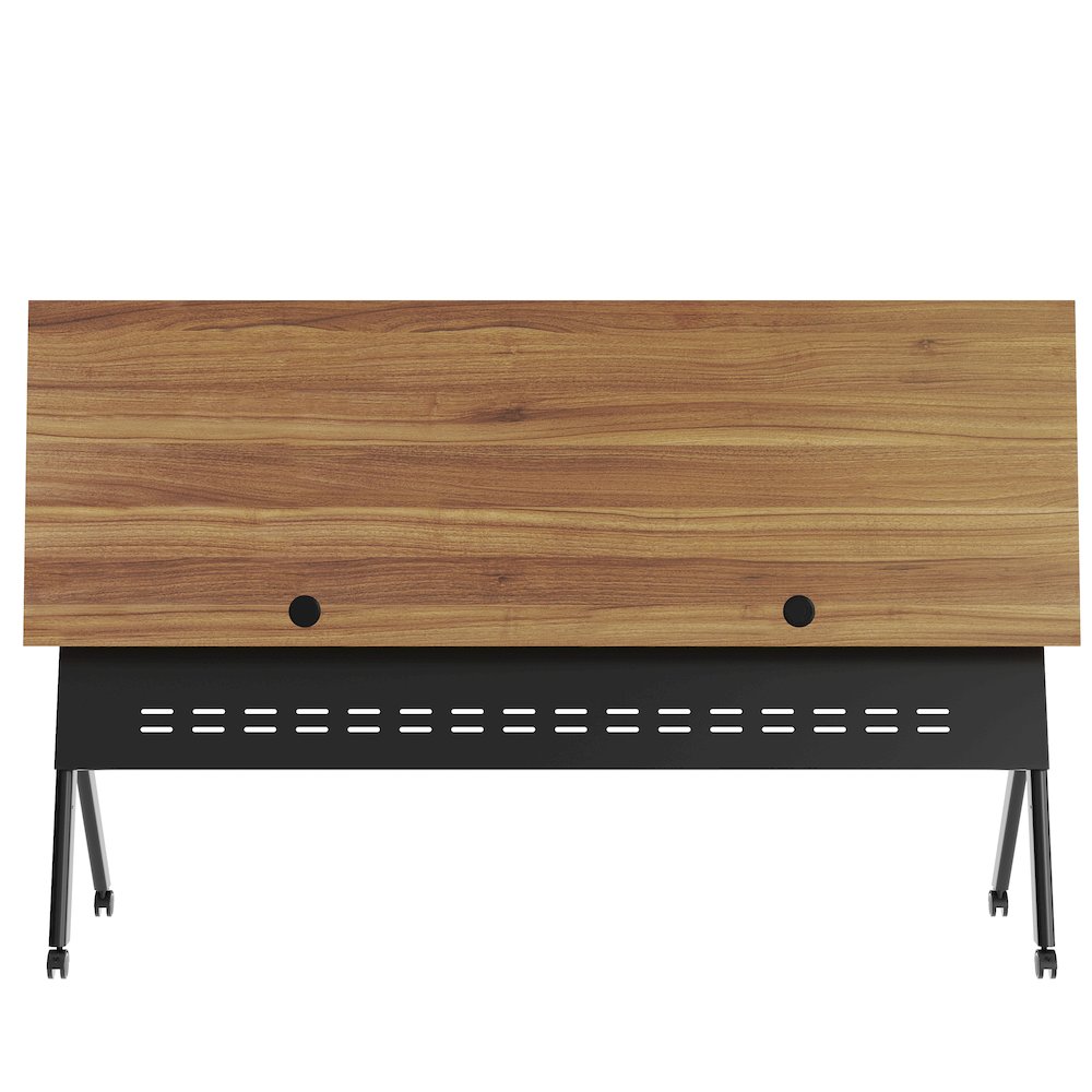 72"x 24" Nesting Flip Training Table with Y-Legs, Modesty Panel, Walnut Tabletop. Picture 12