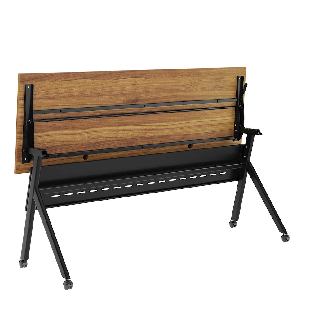 72"x 24" Nesting Flip Training Table with Y-Legs, Modesty Panel, Walnut Tabletop. Picture 13