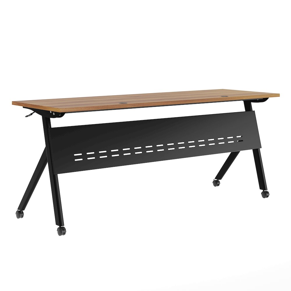 72"x 24" Nesting Flip Training Table with Y-Legs, Modesty Panel, Walnut Tabletop. Picture 16