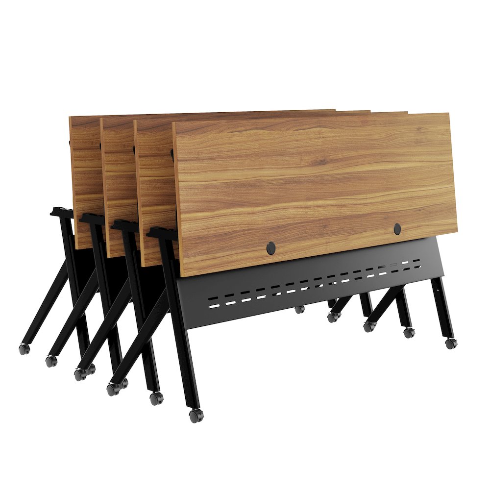 72"x 24" Nesting Flip Training Table with Y-Legs, Modesty Panel, Walnut Tabletop. Picture 17