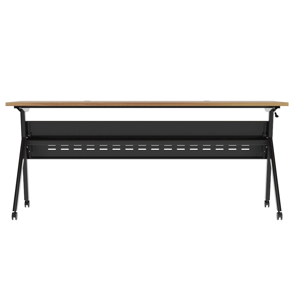 72"x 24" Nesting Flip Training Table with Y-Legs, Modesty Panel, Walnut Tabletop. Picture 11
