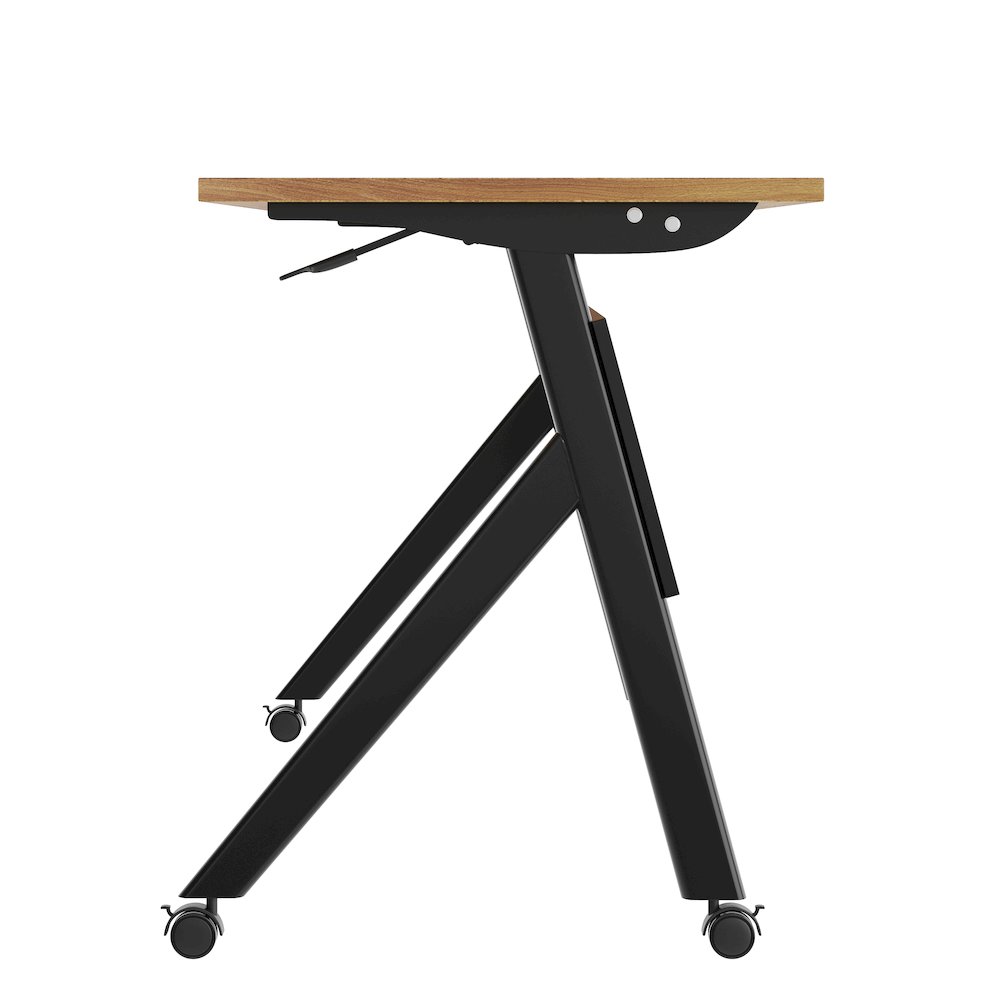 72"x 24" Nesting Flip Training Table with Y-Legs, Modesty Panel, Walnut Tabletop. Picture 10