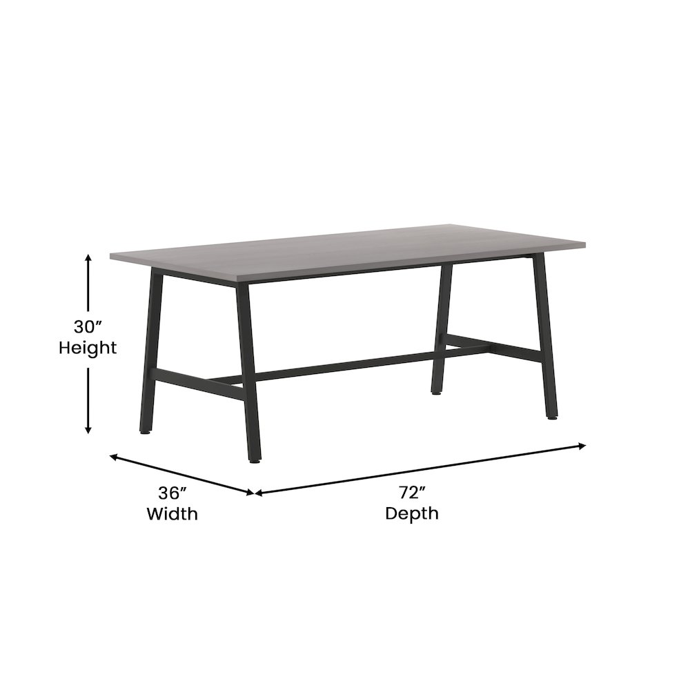 Contemporary 72x36 Commercial Grade Conference Table, Gray Oak. Picture 5