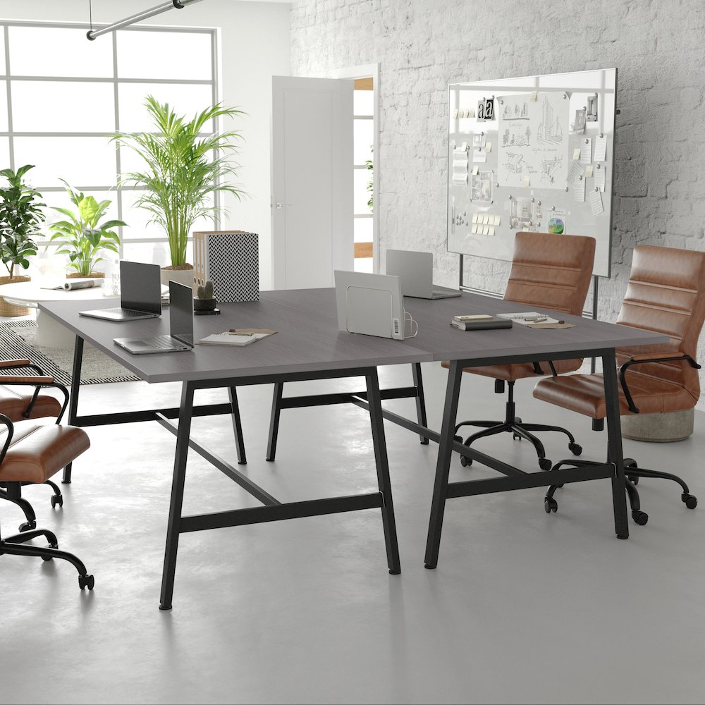 Contemporary 72x36 Commercial Grade Conference Table, Gray Oak. Picture 3
