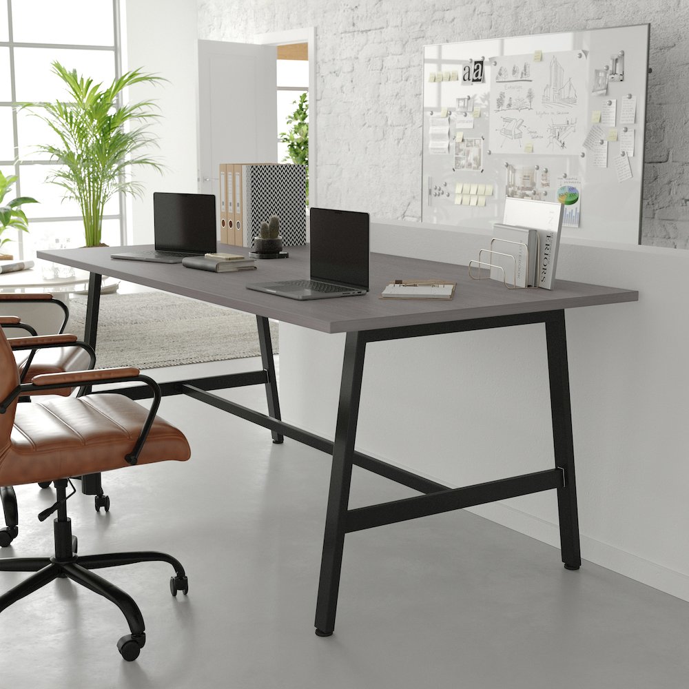 Contemporary 72x36 Commercial Grade Conference Table, Gray Oak. Picture 6