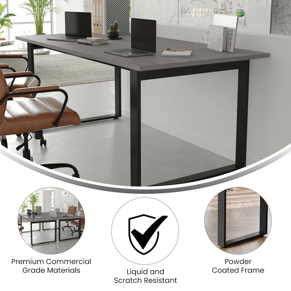Contemporary 72x36 Commercial Grade Conference Table, Gray Oak. Picture 4