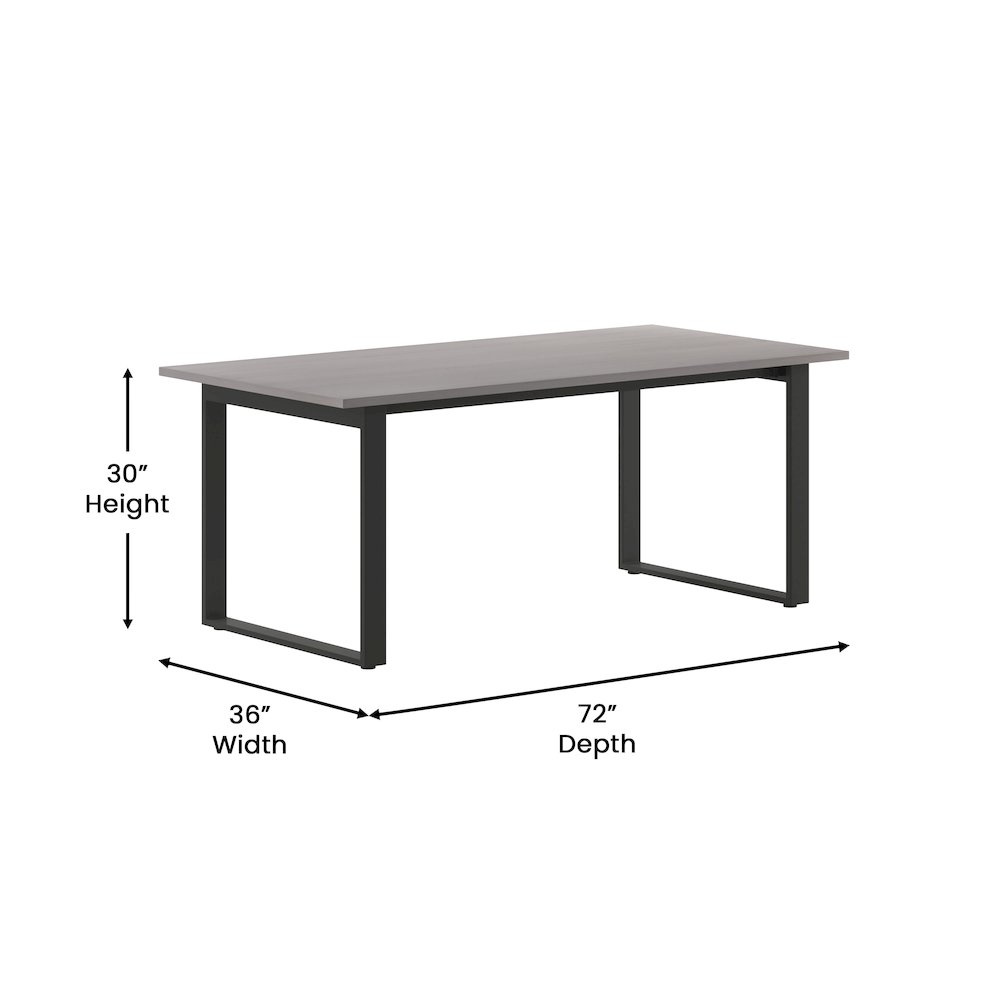 Contemporary 72x36 Commercial Grade Conference Table, Gray Oak. Picture 5
