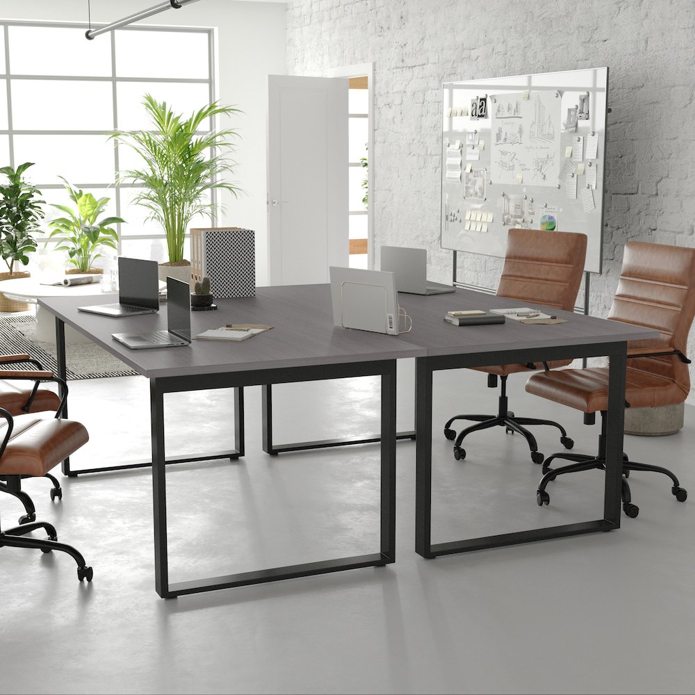 Contemporary 72x36 Commercial Grade Conference Table, Gray Oak. Picture 3