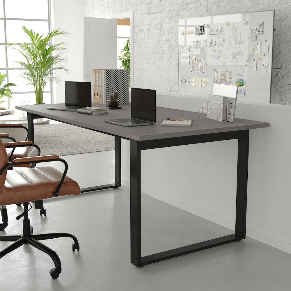 Contemporary 72x36 Commercial Grade Conference Table, Gray Oak. Picture 6
