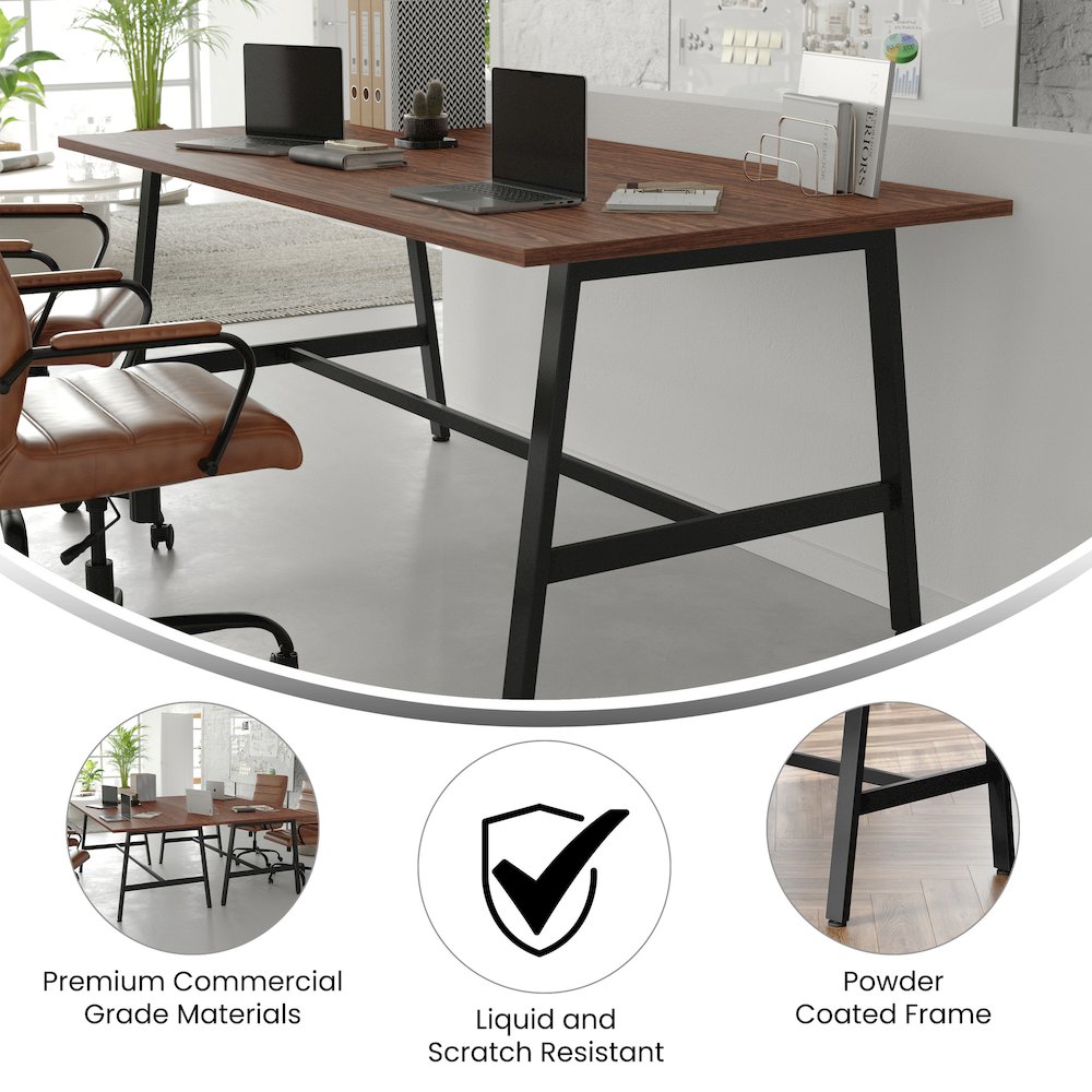 Contemporary 72x36 Commercial Grade Conference Table, Walnut. Picture 4