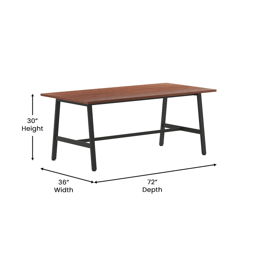 Contemporary 72x36 Commercial Grade Conference Table, Walnut. Picture 5