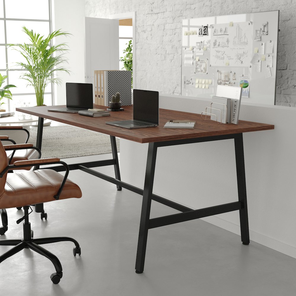 Contemporary 72x36 Commercial Grade Conference Table, Walnut. Picture 6