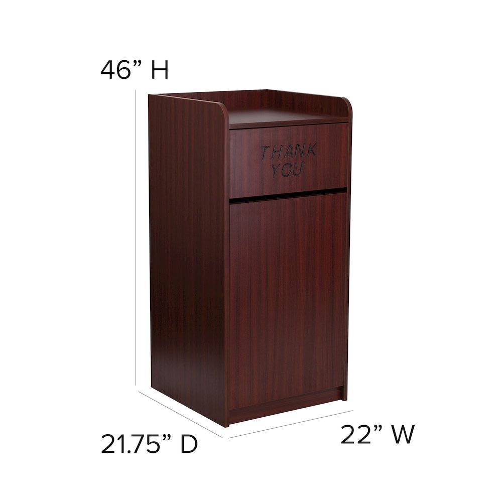 Wood Tray Top Receptacle in Mahogany. Picture 6