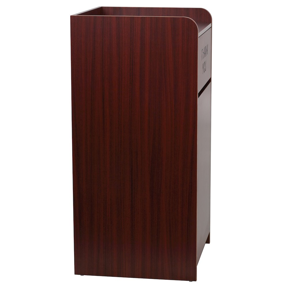 Wood Tray Top Receptacle in Mahogany. Picture 9