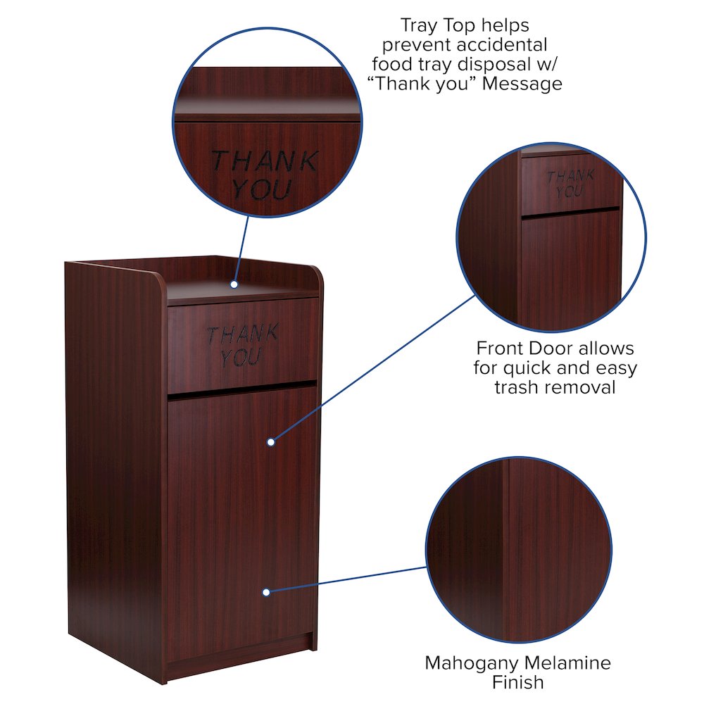 Wood Tray Top Receptacle in Mahogany. Picture 5