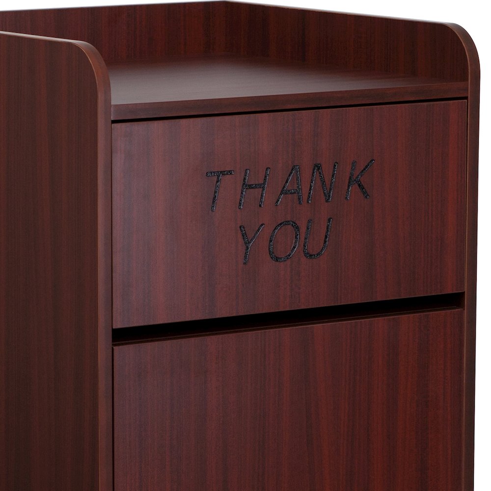 Wood Tray Top Receptacle in Mahogany. Picture 8