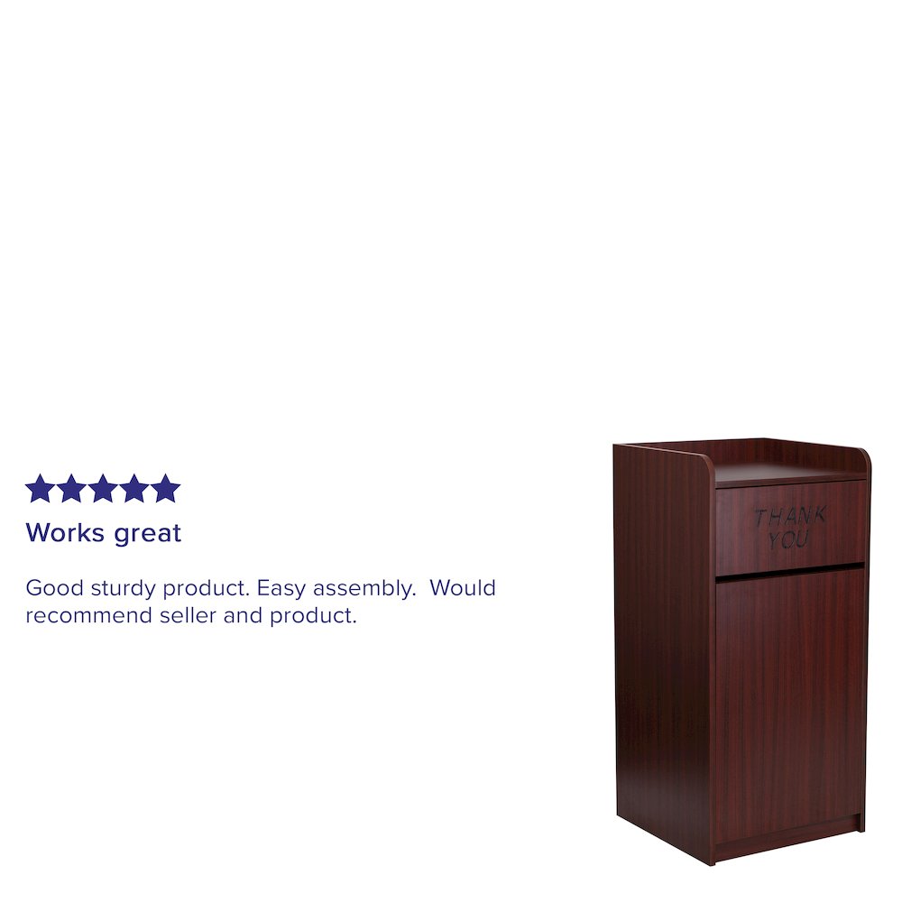 Wood Tray Top Receptacle in Mahogany. Picture 4