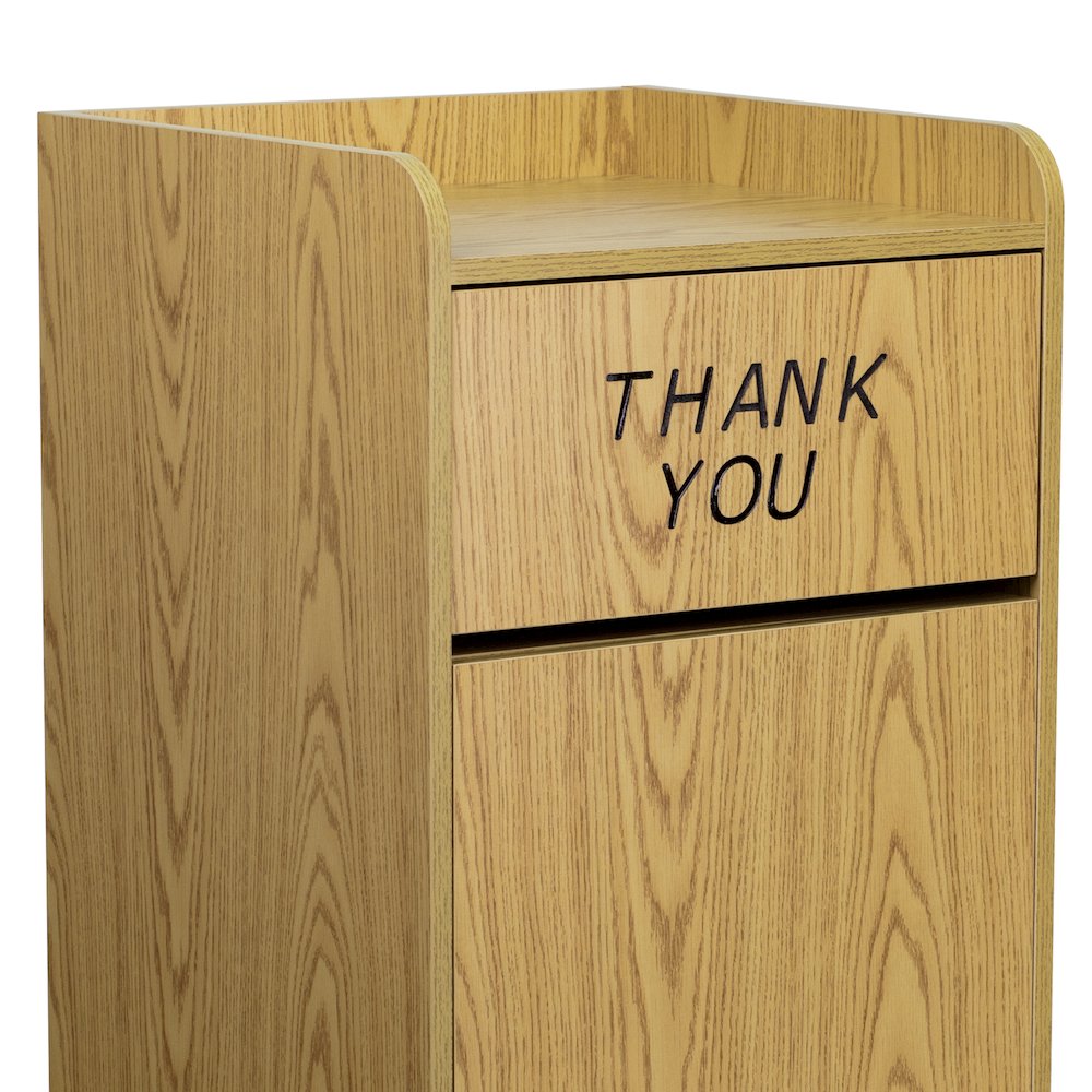 Wood Tray Top Receptacle in Oak. Picture 10
