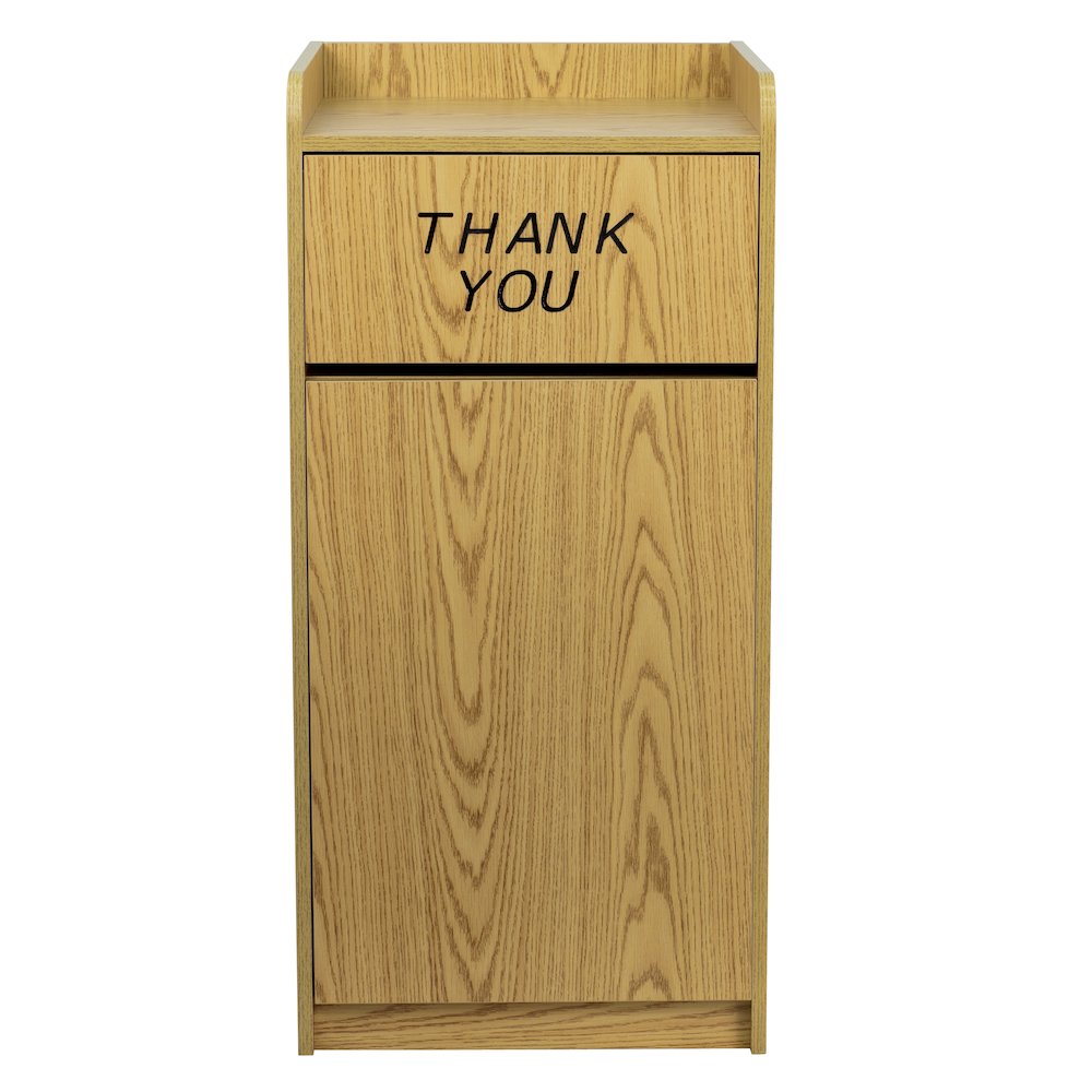 Wood Tray Top Receptacle in Oak. Picture 12