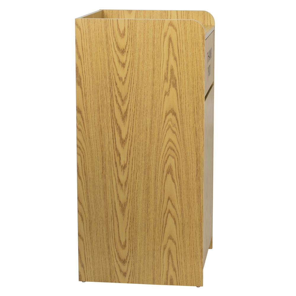 Wood Tray Top Receptacle in Oak. Picture 2