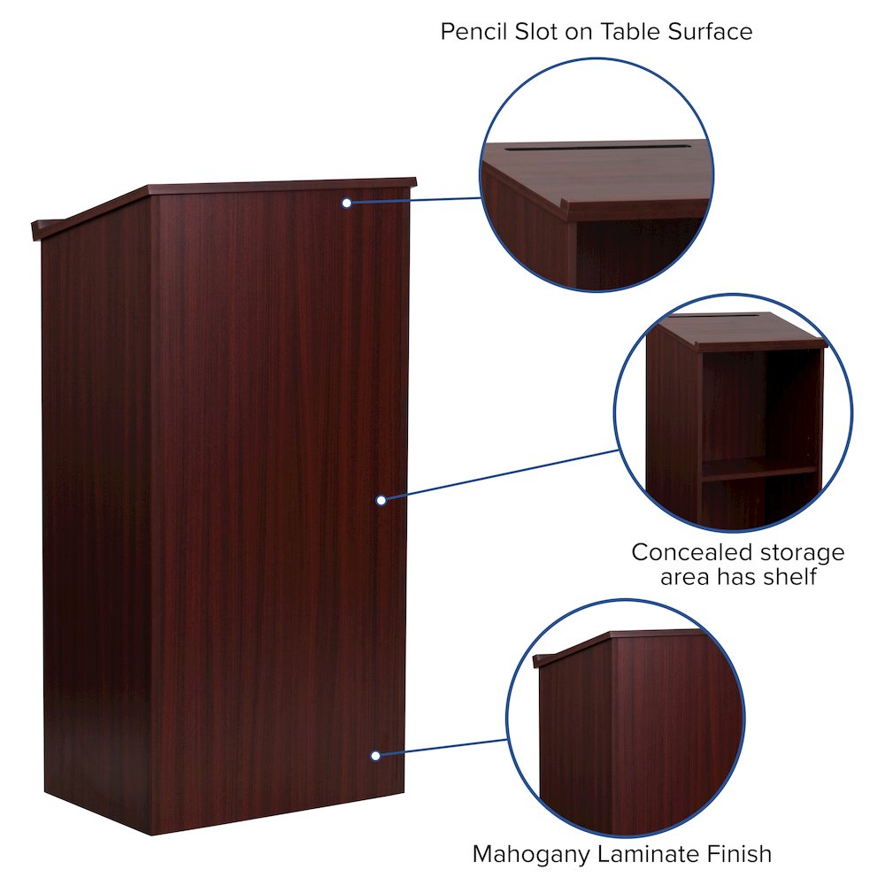 Stand-Up Wood Lectern in Mahogany. Picture 5