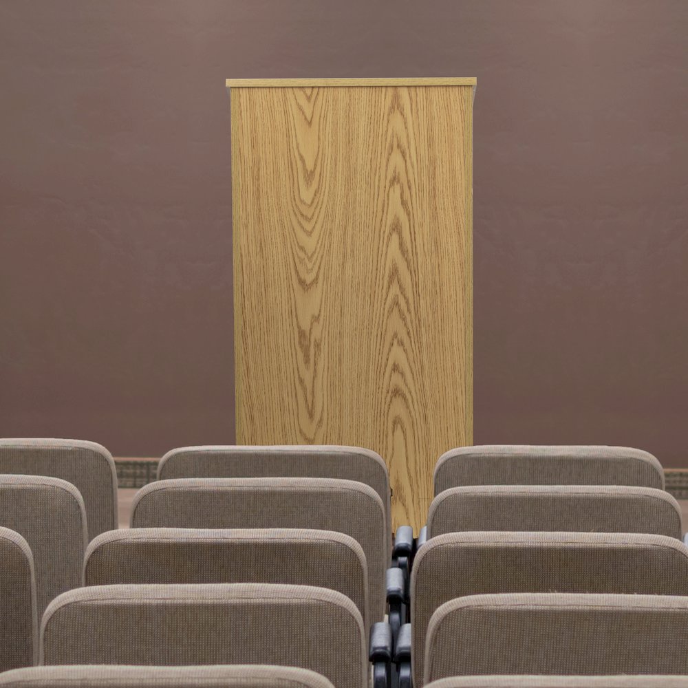 Stand-Up Wood Lectern in Oak. Picture 2