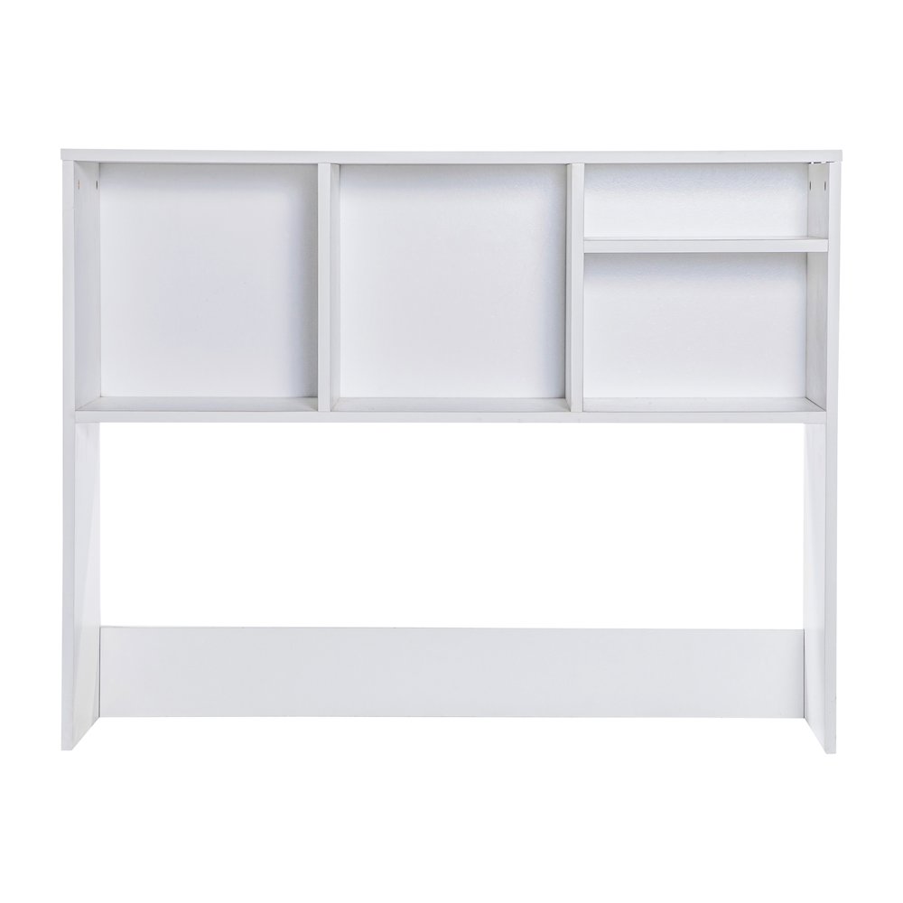 Lotus Desktop Bookshelf Storage Organizer with Multiple Cubbies in White. Picture 9