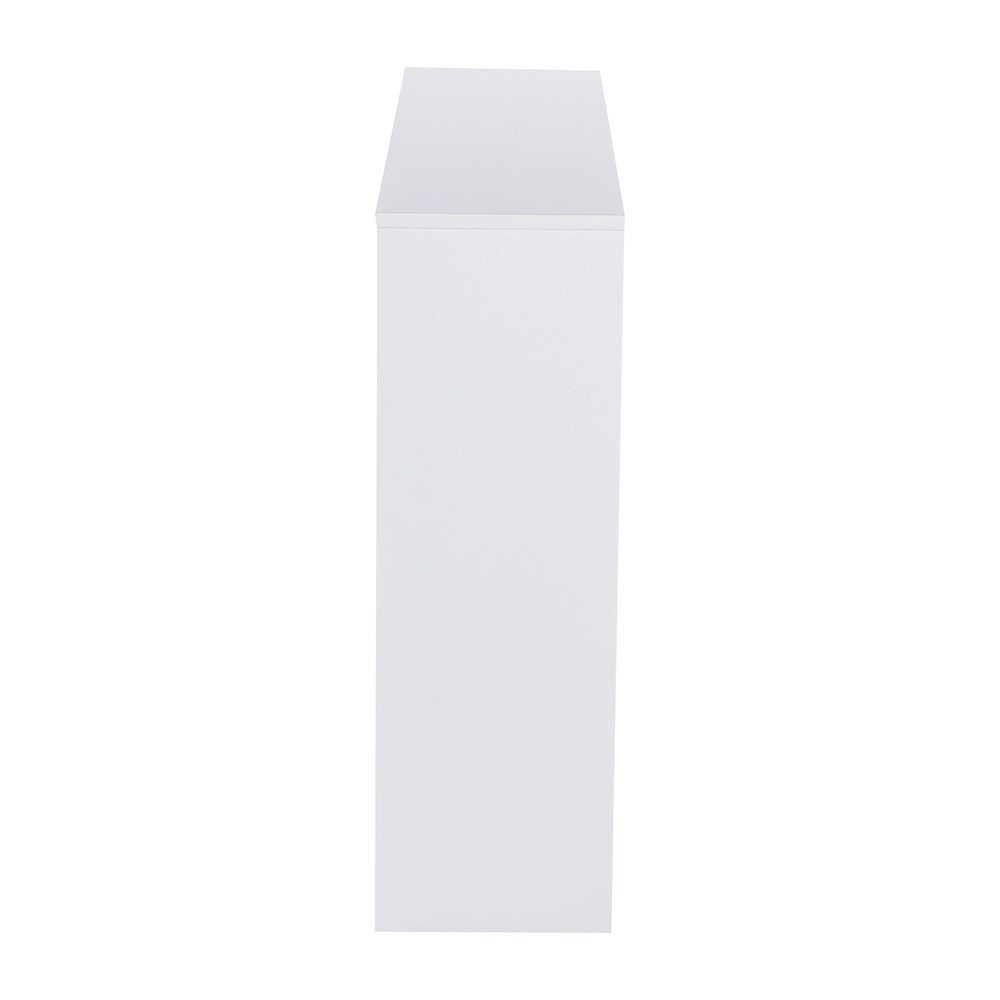 Lotus Desktop Bookshelf Storage Organizer with Multiple Cubbies in White. Picture 8