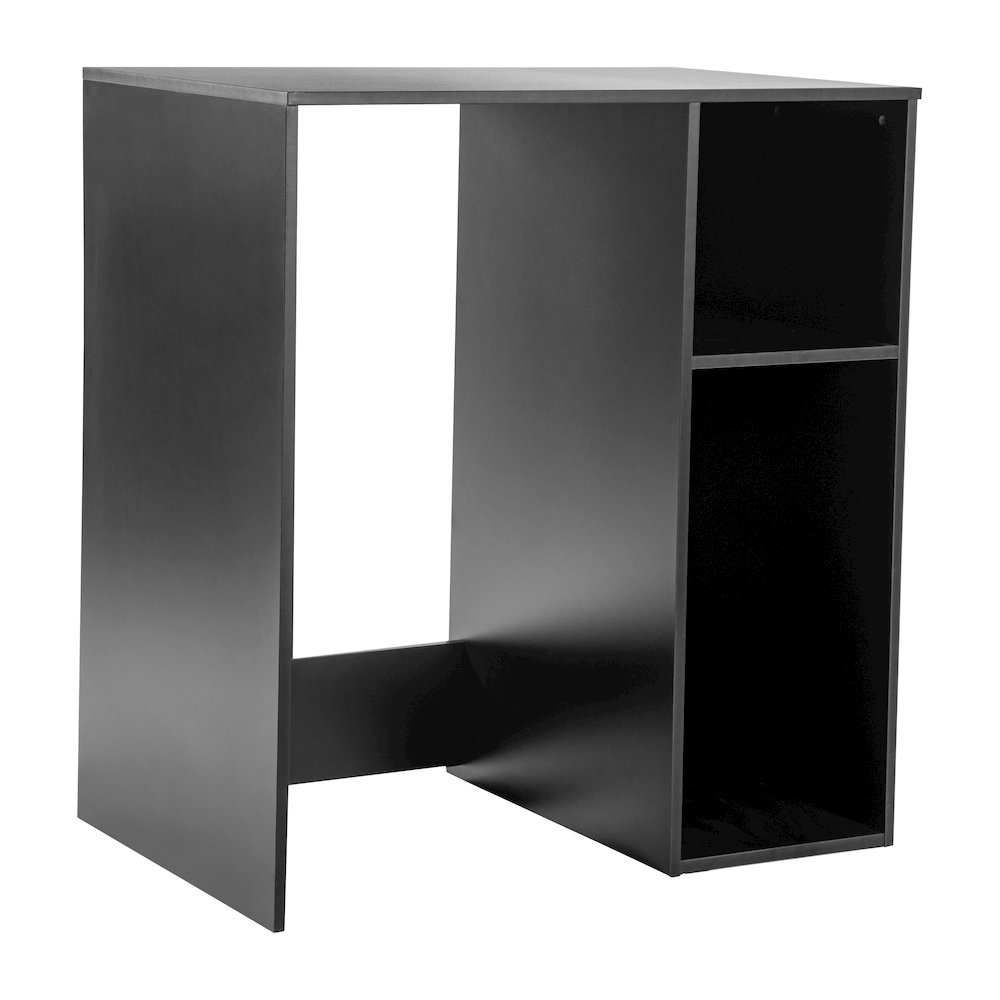 Lotus Mini Fridge Bookshelf Storage Station Organizer with Cubbies in Black. Picture 1