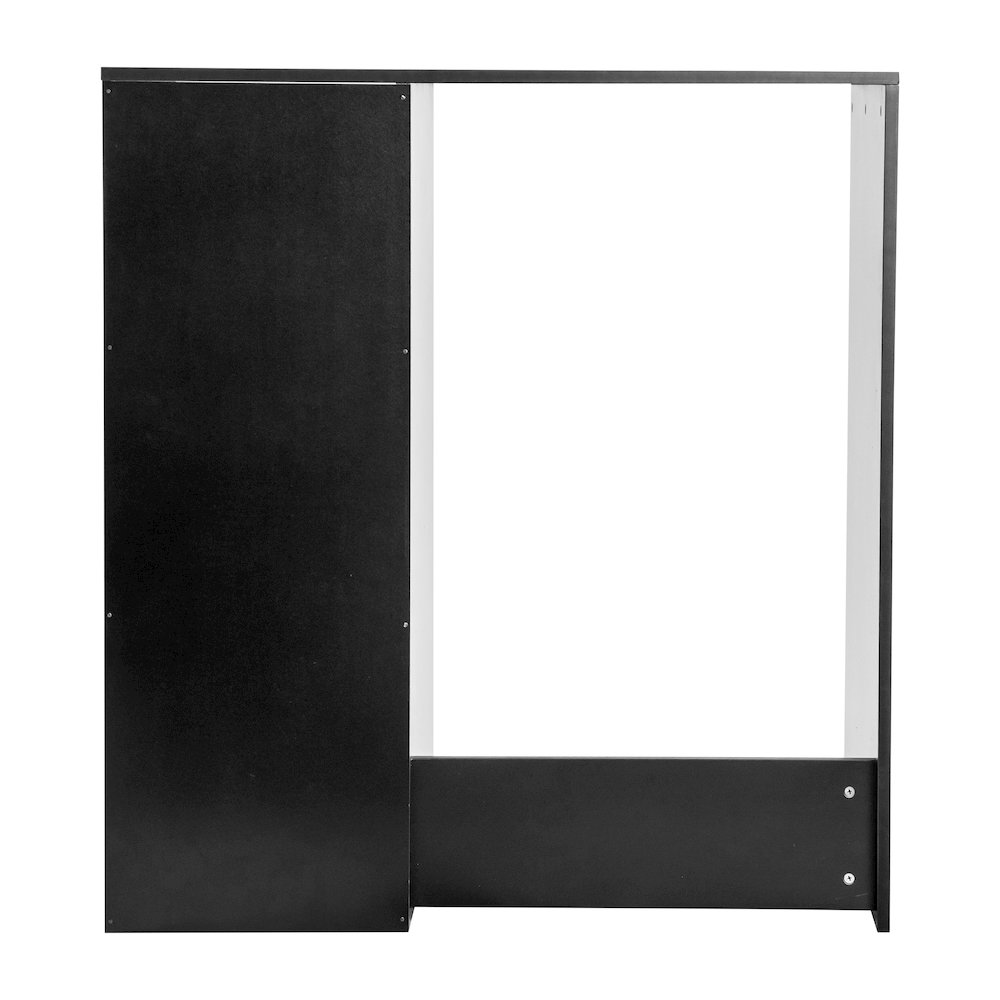 Lotus Mini Fridge Bookshelf Storage Station Organizer with Cubbies in Black. Picture 6