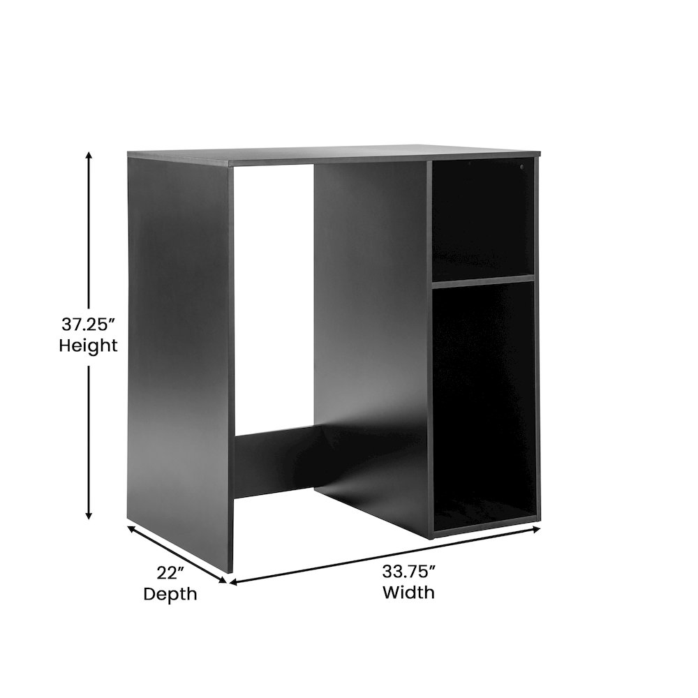 Lotus Mini Fridge Bookshelf Storage Station Organizer with Cubbies in Black. Picture 5