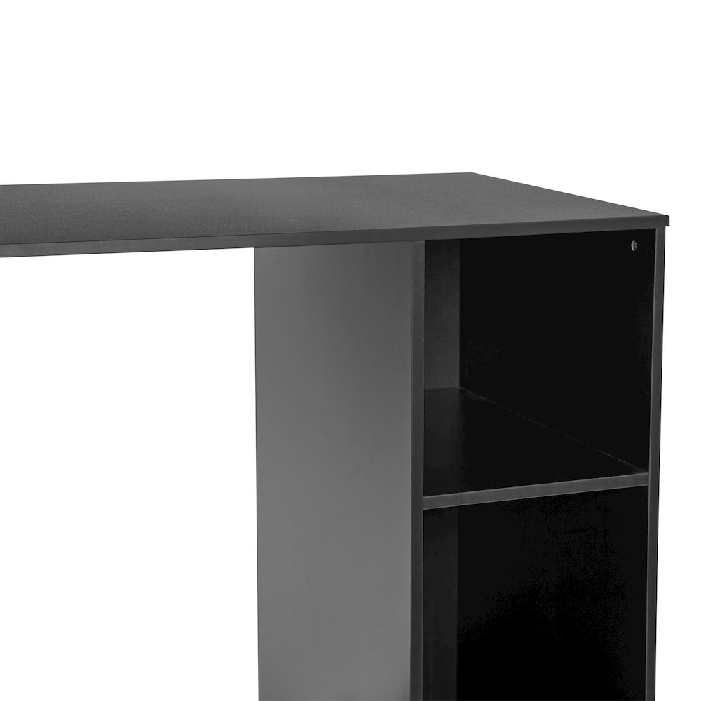 Lotus Mini Fridge Bookshelf Storage Station Organizer with Cubbies in Black. Picture 7