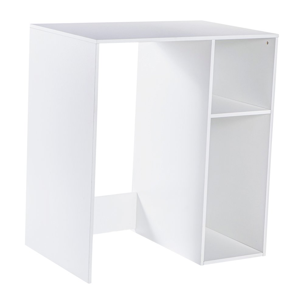Lotus Mini Fridge Bookshelf Storage Station Organizer with Cubbies in White. Picture 1
