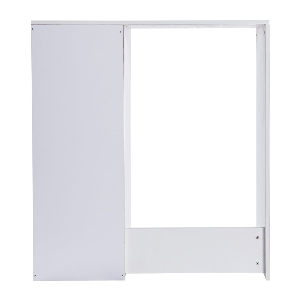 Lotus Mini Fridge Bookshelf Storage Station Organizer with Cubbies in White. Picture 6