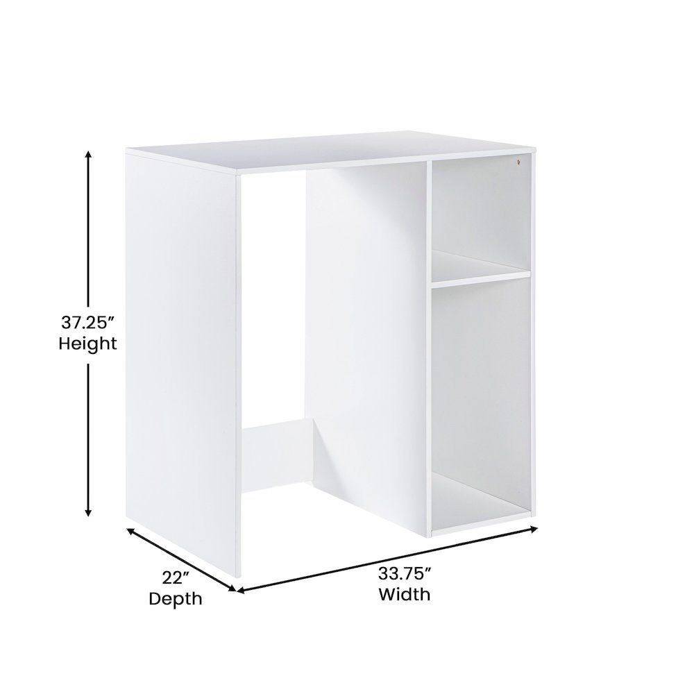 Lotus Mini Fridge Bookshelf Storage Station Organizer with Cubbies in White. Picture 5