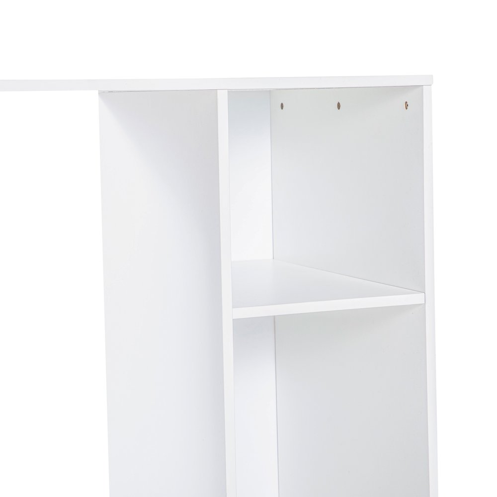 Lotus Mini Fridge Bookshelf Storage Station Organizer with Cubbies in White. Picture 7